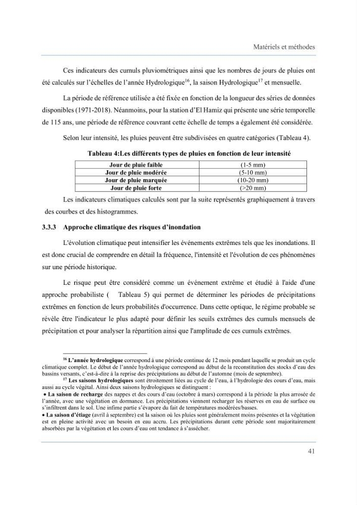 Contribution à l’étude des inondations dans une zone côtière wilaya d’Alger