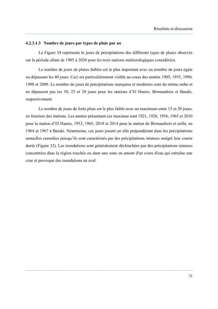 Contribution à l’étude des inondations dans une zone côtière wilaya d’Alger