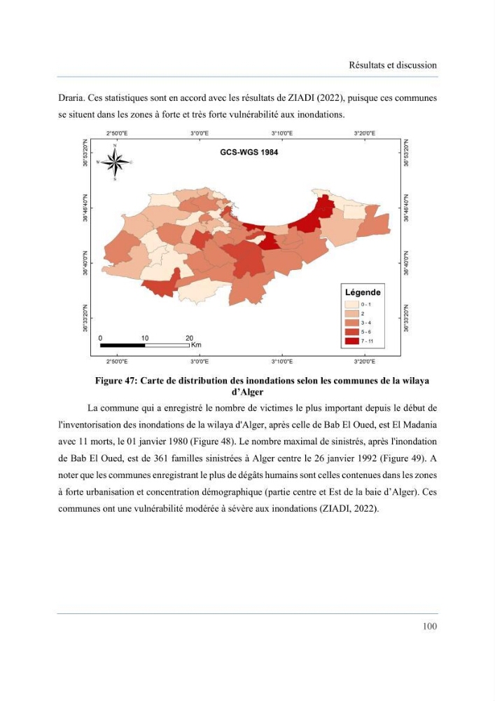 Contribution à l’étude des inondations dans une zone côtière wilaya d’Alger