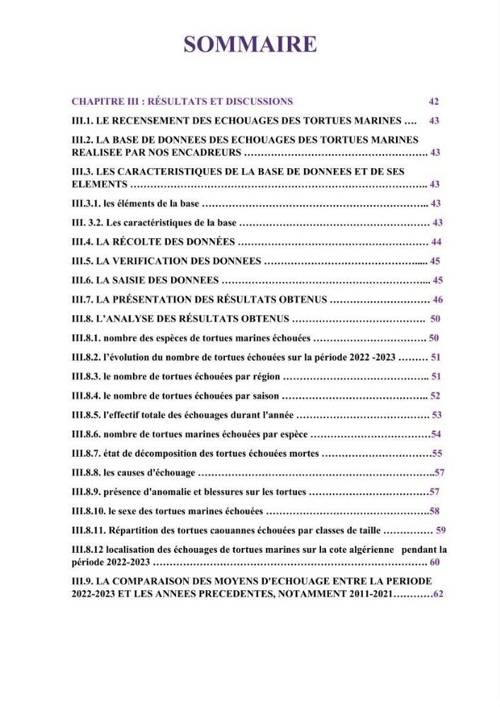 Mise en place d’une base de données pour l’étude des échouages de tortues marines méditerranéennes en Algérie.