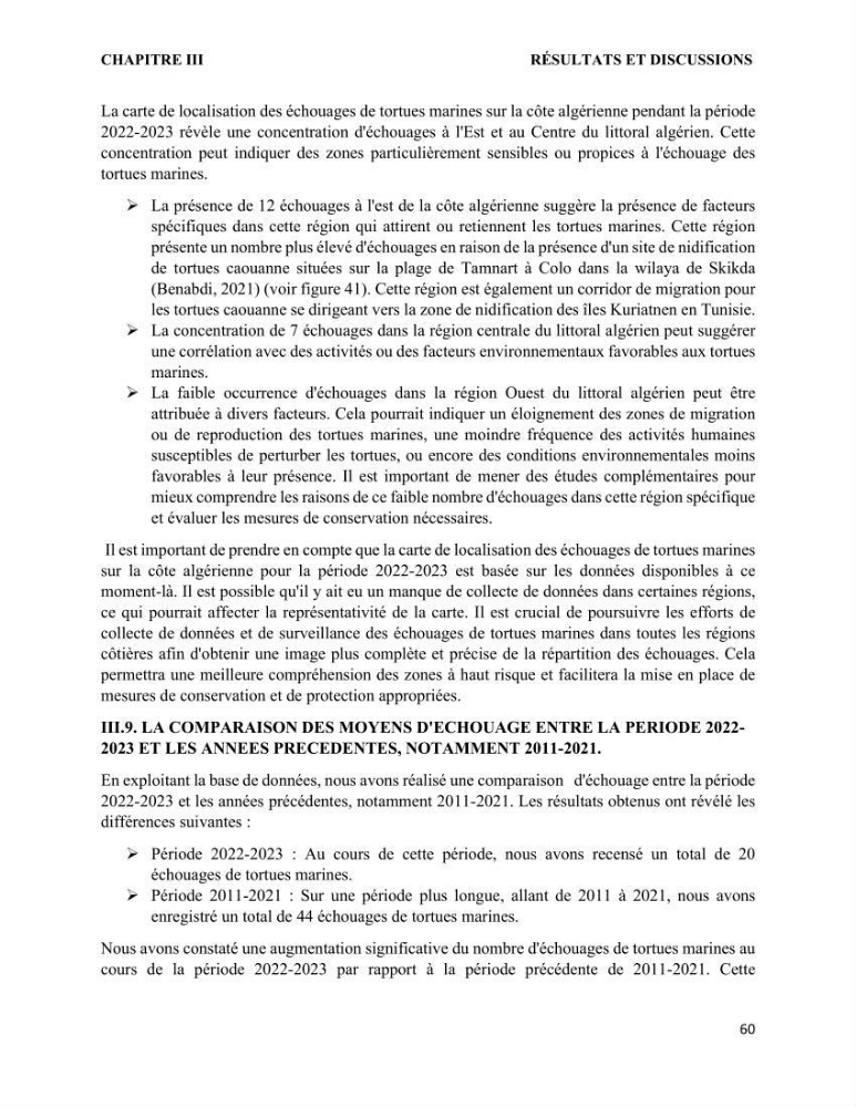 Mise en place d’une base de données pour l’étude des échouages de tortues marines méditerranéennes en Algérie.