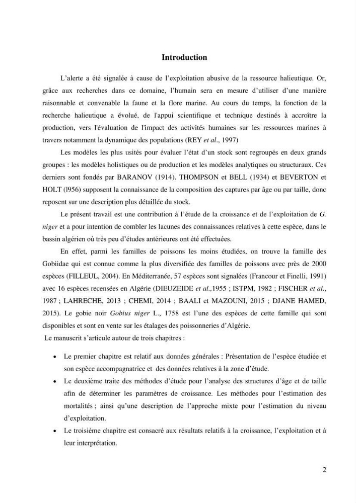 Contribution à l’étude de la croissance et de l’exploitation du gobie noir Gobius niger L., 1758 (Actinopterygii, Perciformes) du golfe de Béjaïa