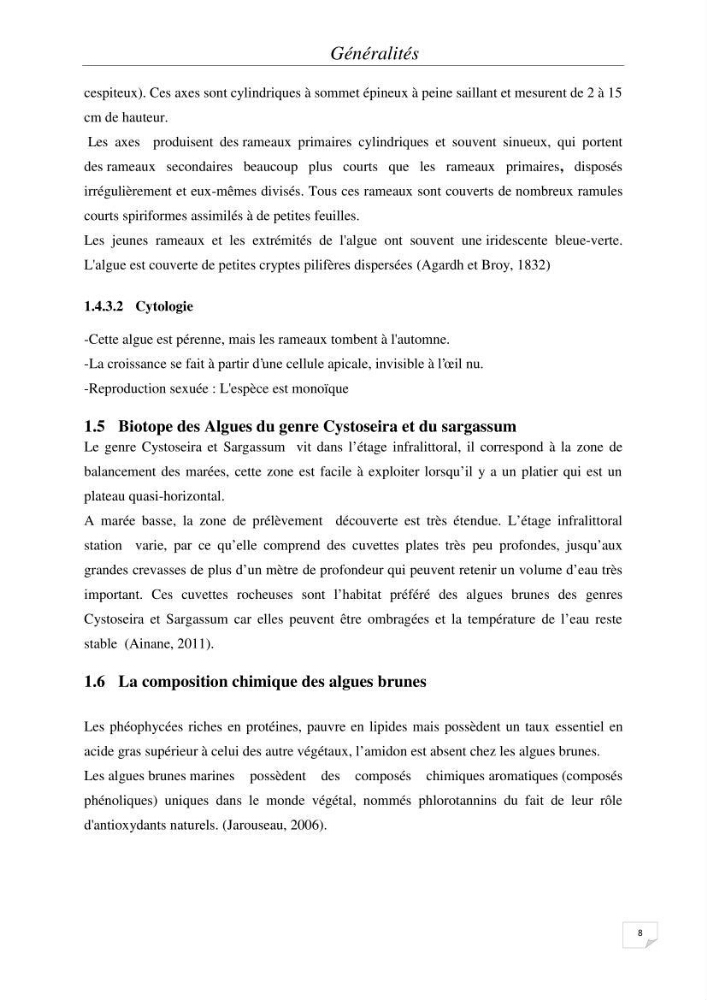Extraction et identification des alginates à partir d’algues brunes aux possibilités alimentaires et pharmacologiques: