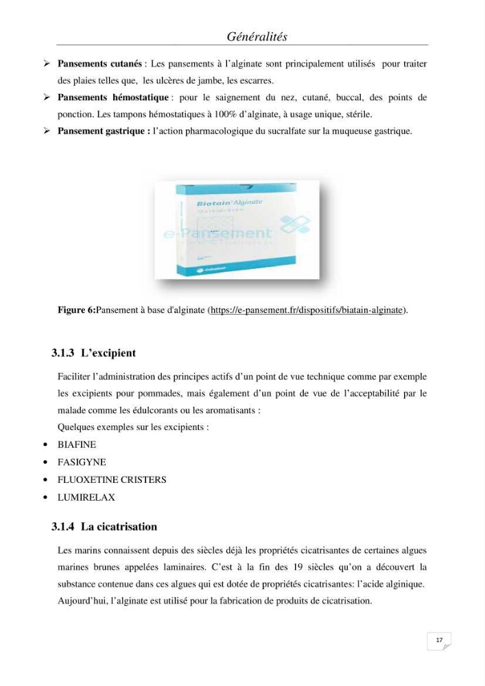 Extraction et identification des alginates à partir d’algues brunes aux possibilités alimentaires et pharmacologiques: