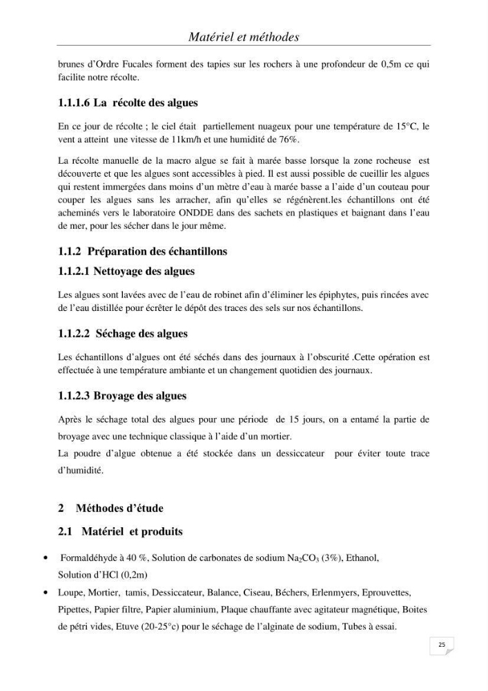 Extraction et identification des alginates à partir d’algues brunes aux possibilités alimentaires et pharmacologiques: