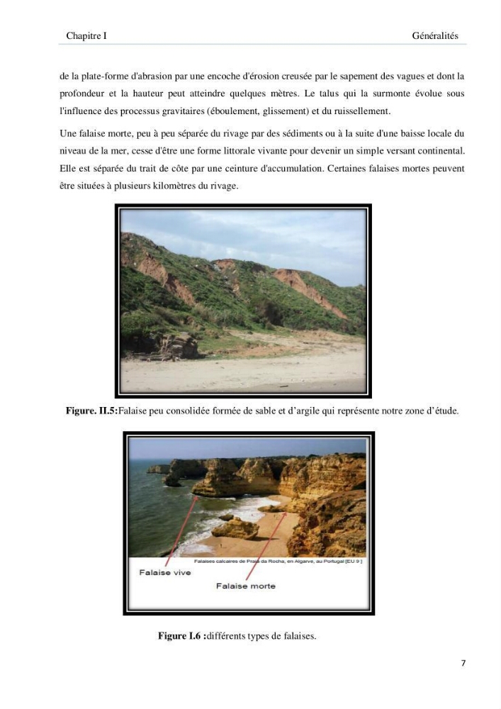 Evolution et dynamique de la falaise Est de Boumerdes et proposition des solutions: