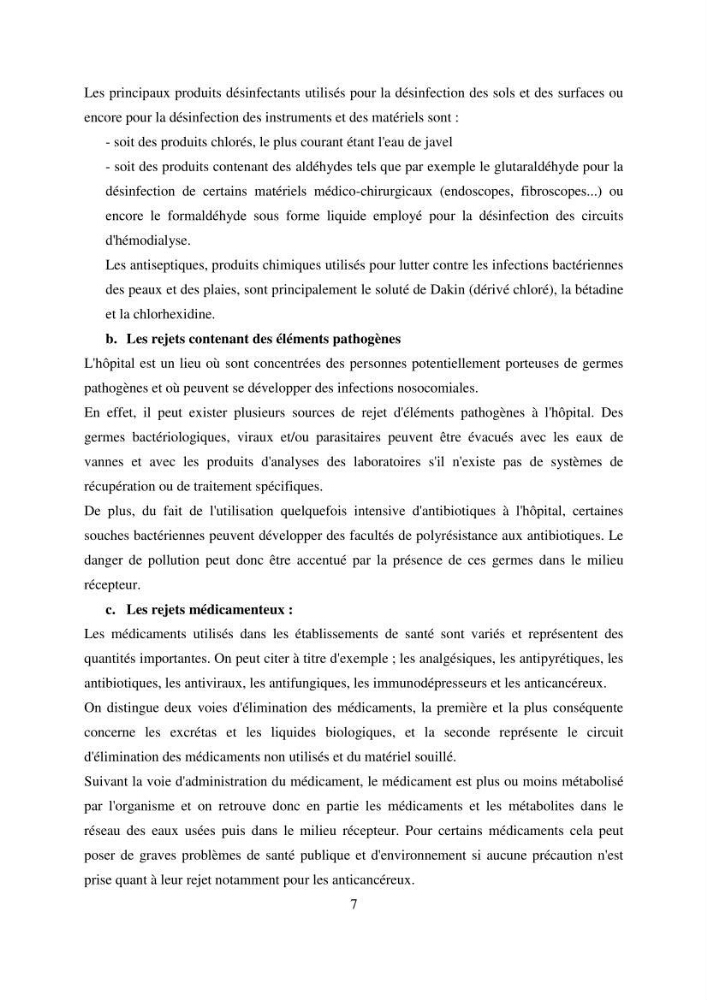 Evaluation des risques sanitaires liés aux déversements des effuents hospitaliers en mer