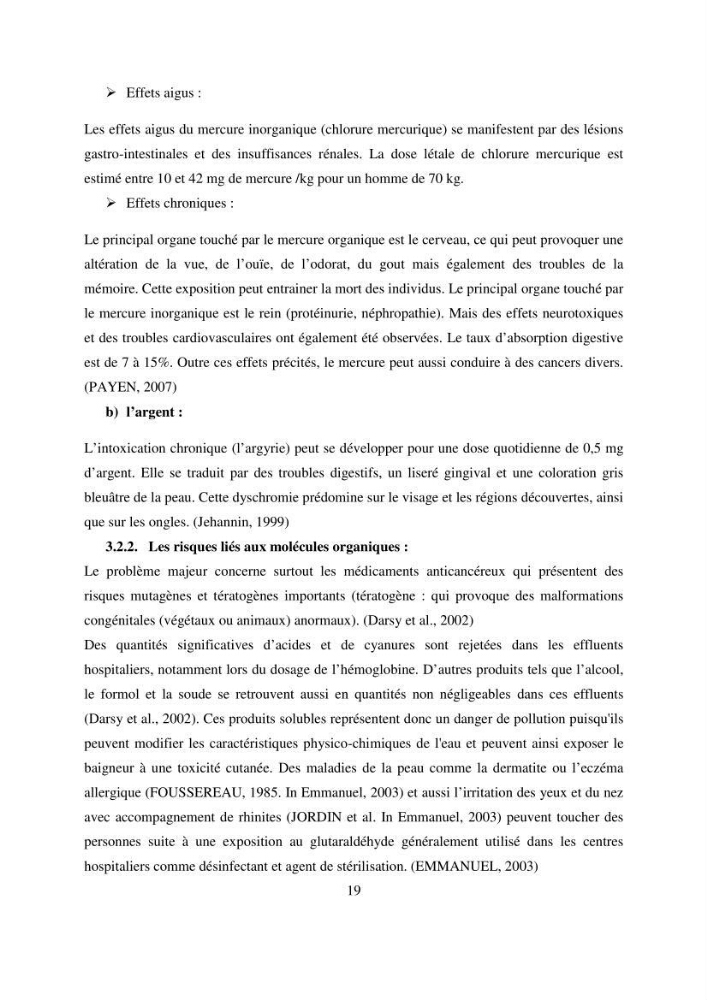 Evaluation des risques sanitaires liés aux déversements des effuents hospitaliers en mer