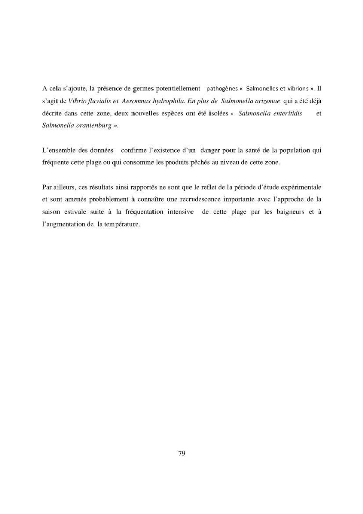Evaluation des risques sanitaires liés aux déversements des effuents hospitaliers en mer