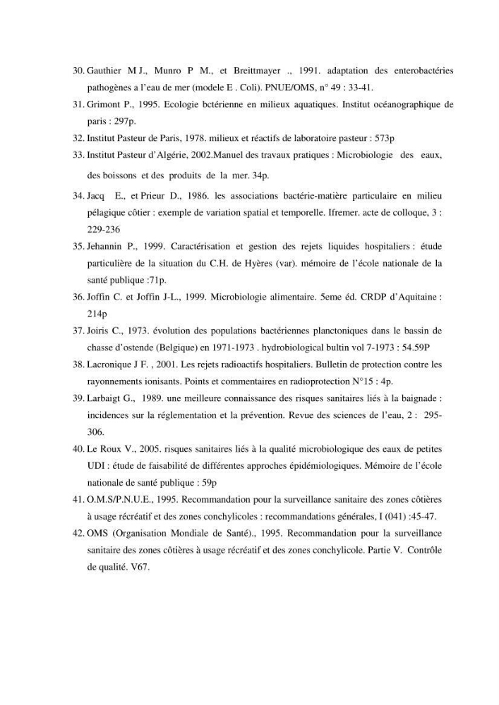 Evaluation des risques sanitaires liés aux déversements des effuents hospitaliers en mer