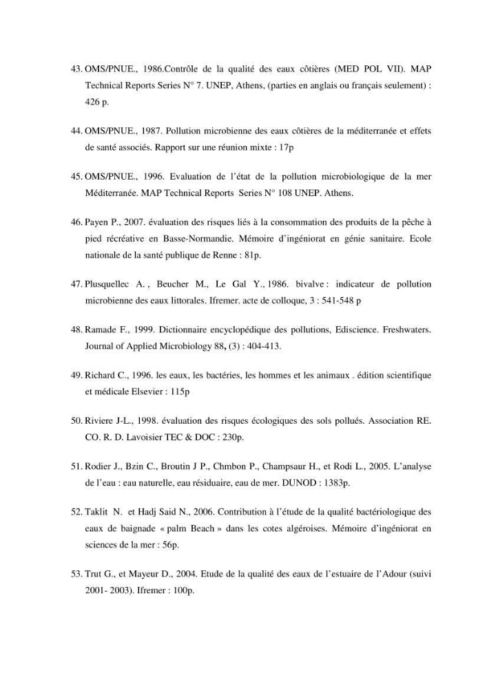 Evaluation des risques sanitaires liés aux déversements des effuents hospitaliers en mer