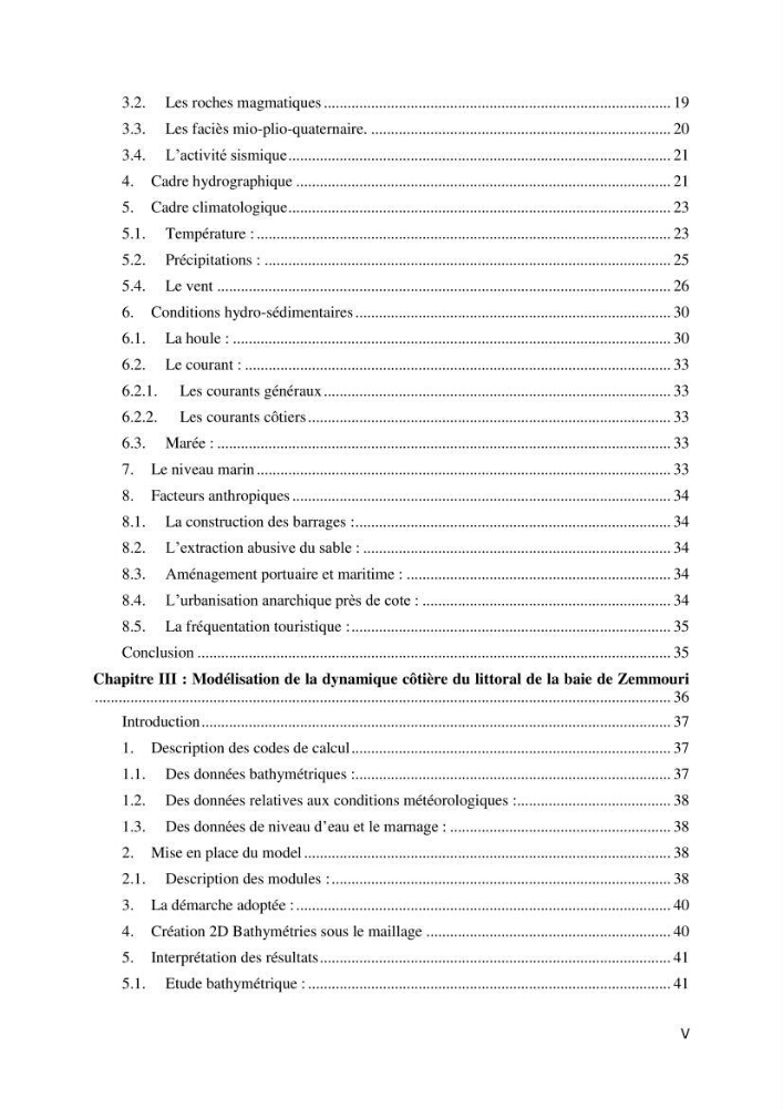 Evaluation des impacts des changements climatiques et des activités anthropiques sur le littoral de la baie de Zemmouri :Vulnérabilité et adaptation