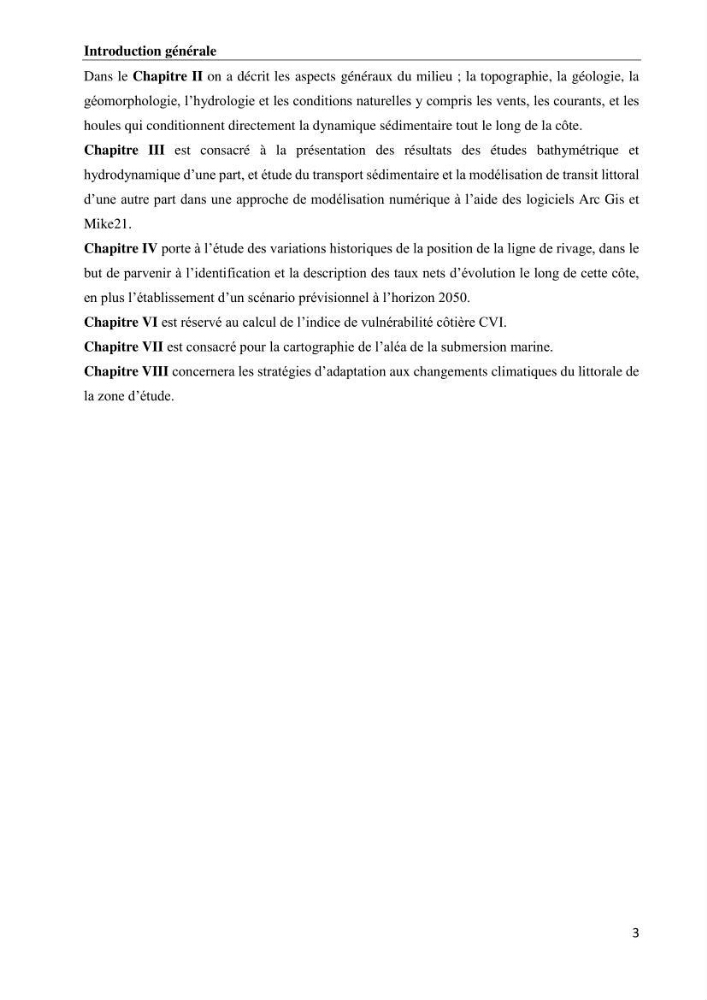 Evaluation des impacts des changements climatiques et des activités anthropiques sur le littoral de la baie de Zemmouri :Vulnérabilité et adaptation