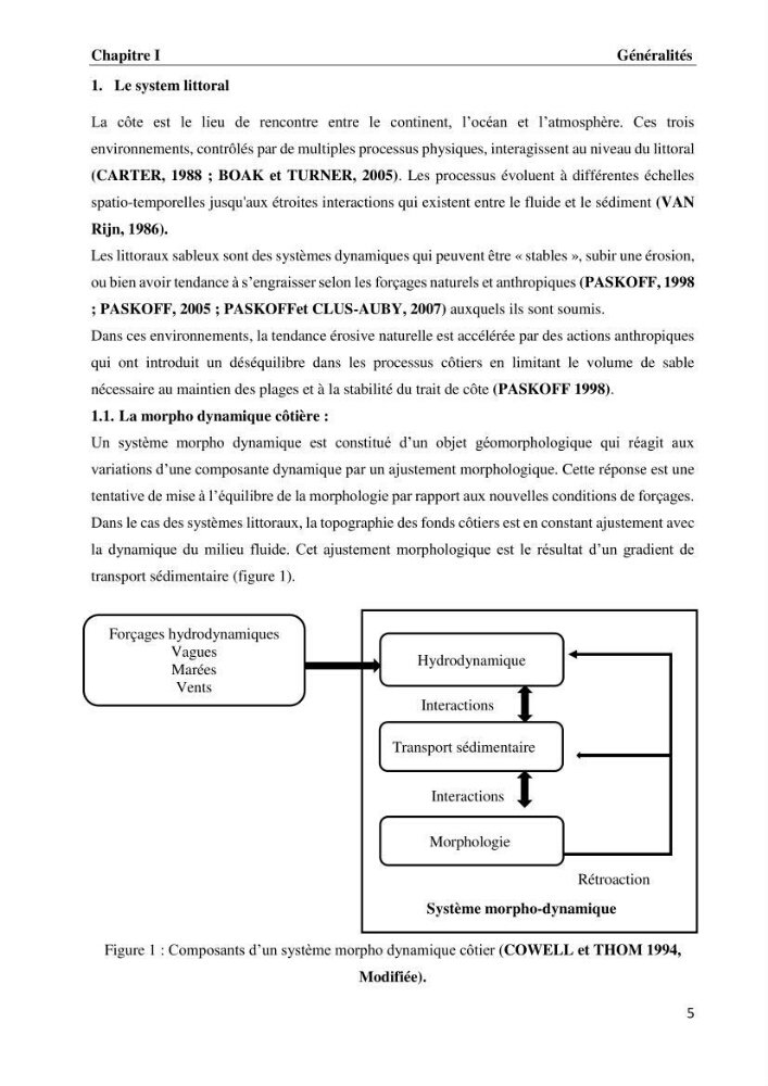 Evaluation des impacts des changements climatiques et des activités anthropiques sur le littoral de la baie de Zemmouri :Vulnérabilité et adaptation