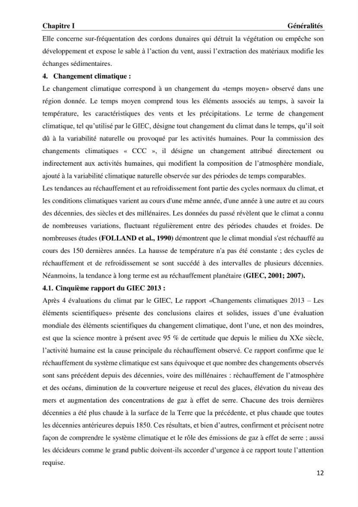 Evaluation des impacts des changements climatiques et des activités anthropiques sur le littoral de la baie de Zemmouri :Vulnérabilité et adaptation