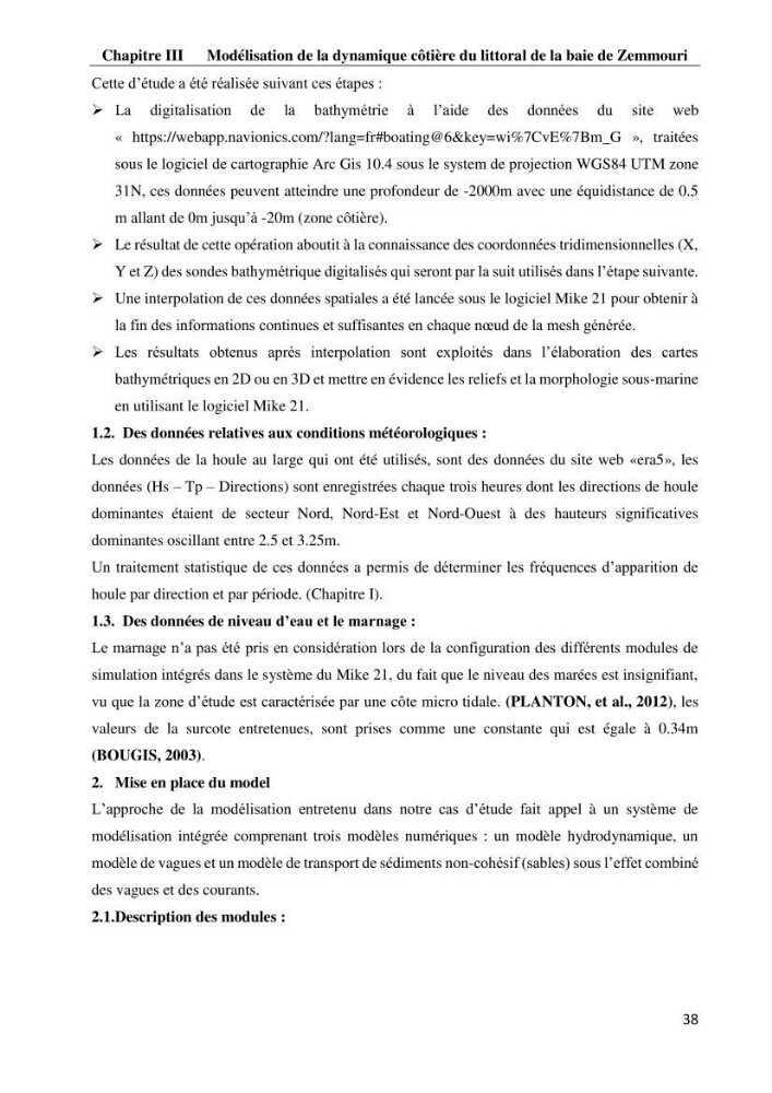 Evaluation des impacts des changements climatiques et des activités anthropiques sur le littoral de la baie de Zemmouri :Vulnérabilité et adaptation