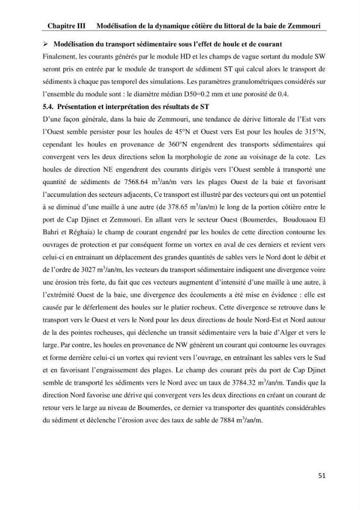 Evaluation des impacts des changements climatiques et des activités anthropiques sur le littoral de la baie de Zemmouri :Vulnérabilité et adaptation