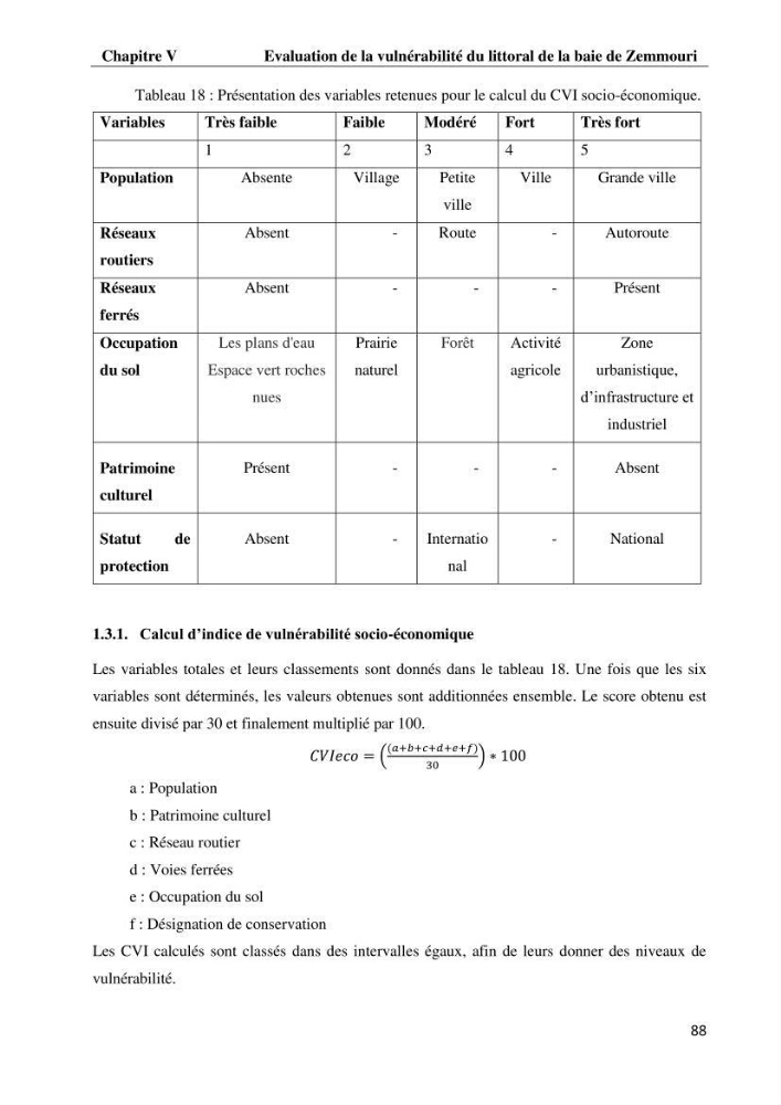 Evaluation des impacts des changements climatiques et des activités anthropiques sur le littoral de la baie de Zemmouri :Vulnérabilité et adaptation