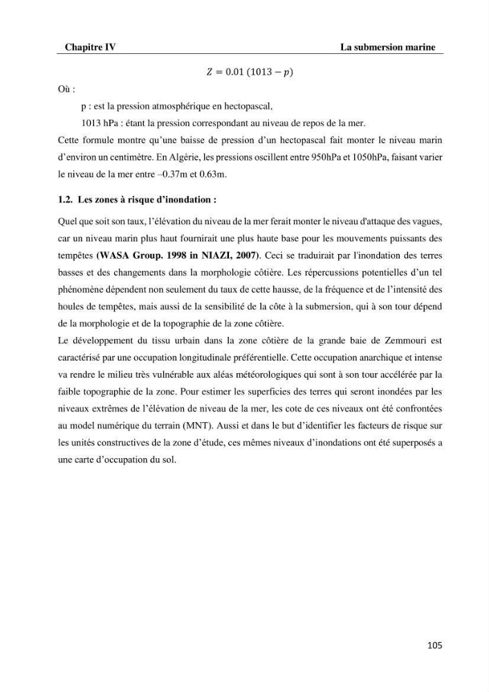 Evaluation des impacts des changements climatiques et des activités anthropiques sur le littoral de la baie de Zemmouri :Vulnérabilité et adaptation