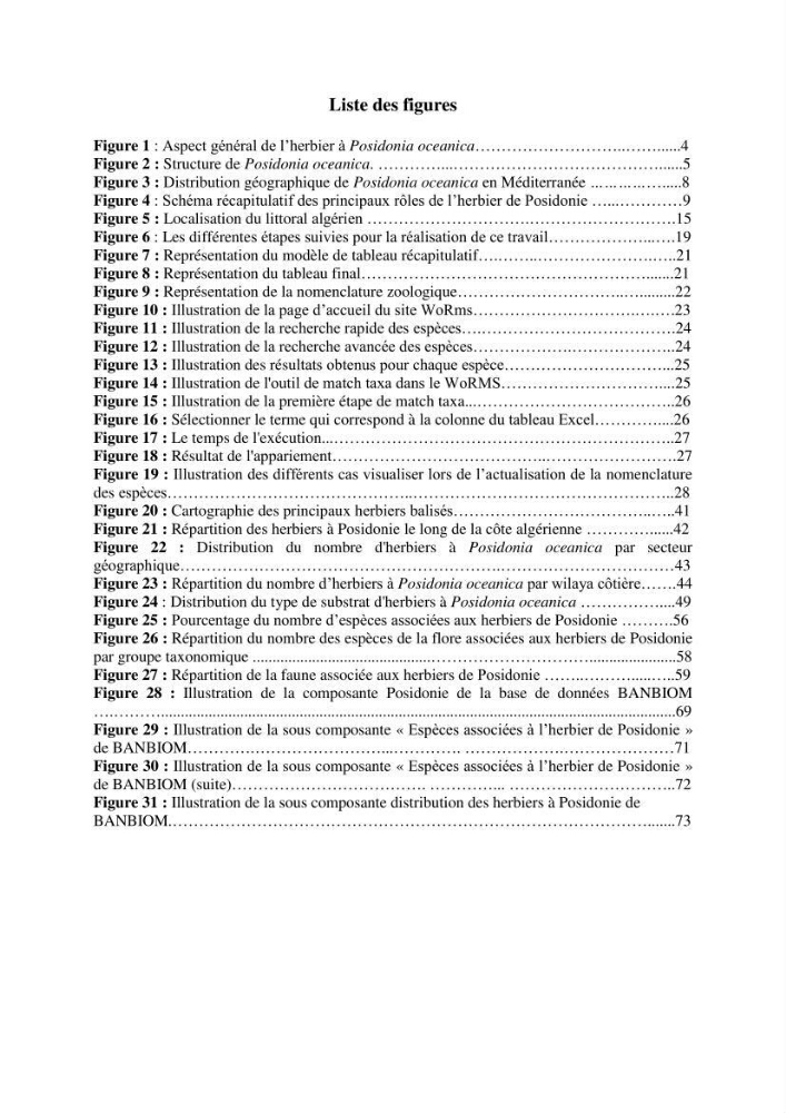 Distribution des herbiers et des espèces associées aux herbiers à Posidonia oceanica de la côte algérienne