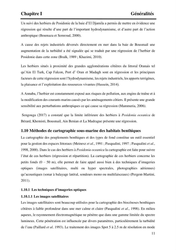 Distribution des herbiers et des espèces associées aux herbiers à Posidonia oceanica de la côte algérienne