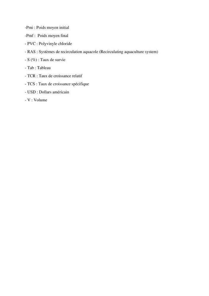 Elevage du Tilapia en système Biofloc effets de différentes sources de carbone sur les paramètres du milieu et les performances zootechniques