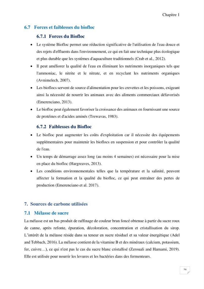 Elevage du Tilapia en système Biofloc effets de différentes sources de carbone sur les paramètres du milieu et les performances zootechniques