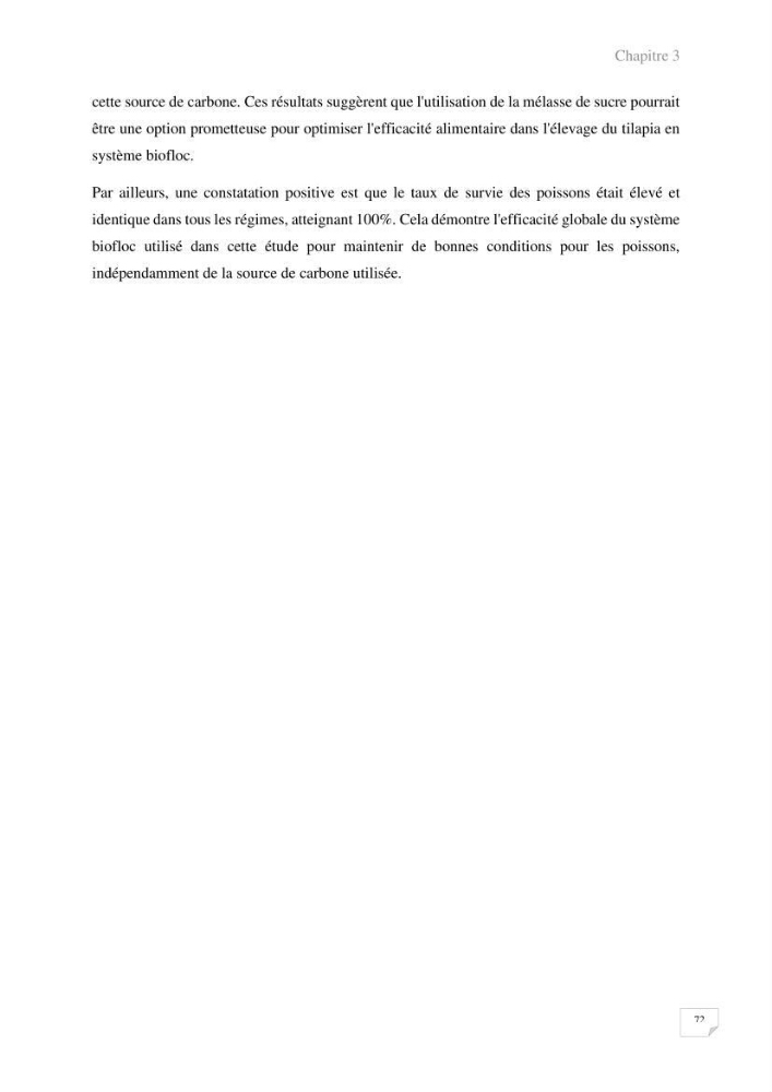 Elevage du Tilapia en système Biofloc effets de différentes sources de carbone sur les paramètres du milieu et les performances zootechniques