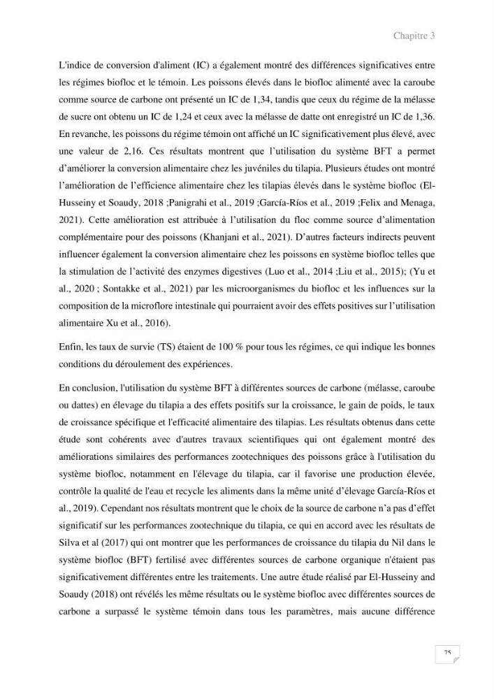 Elevage du Tilapia en système Biofloc effets de différentes sources de carbone sur les paramètres du milieu et les performances zootechniques