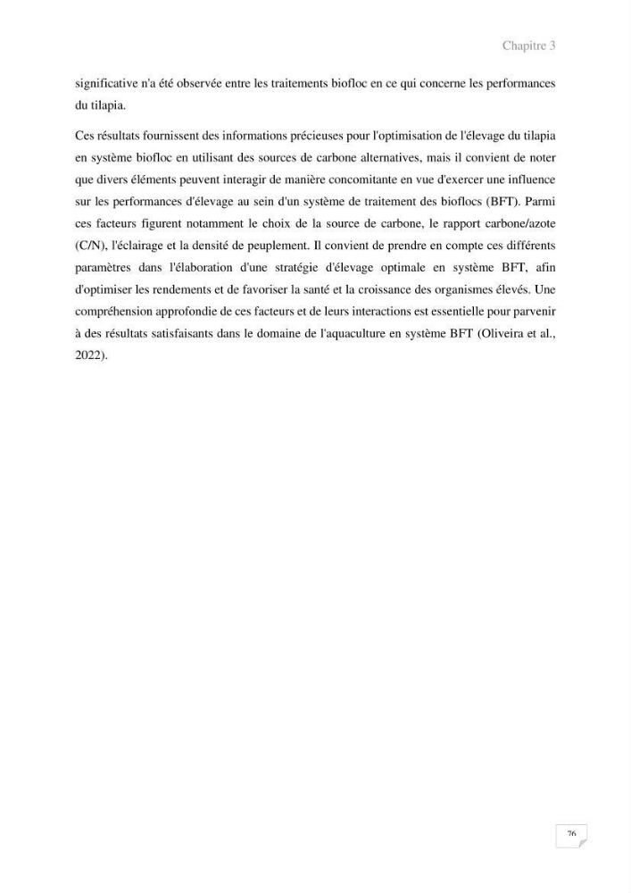 Elevage du Tilapia en système Biofloc effets de différentes sources de carbone sur les paramètres du milieu et les performances zootechniques
