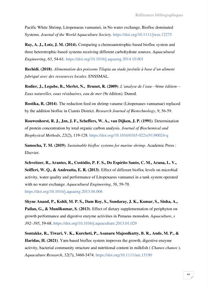 Elevage du Tilapia en système Biofloc effets de différentes sources de carbone sur les paramètres du milieu et les performances zootechniques