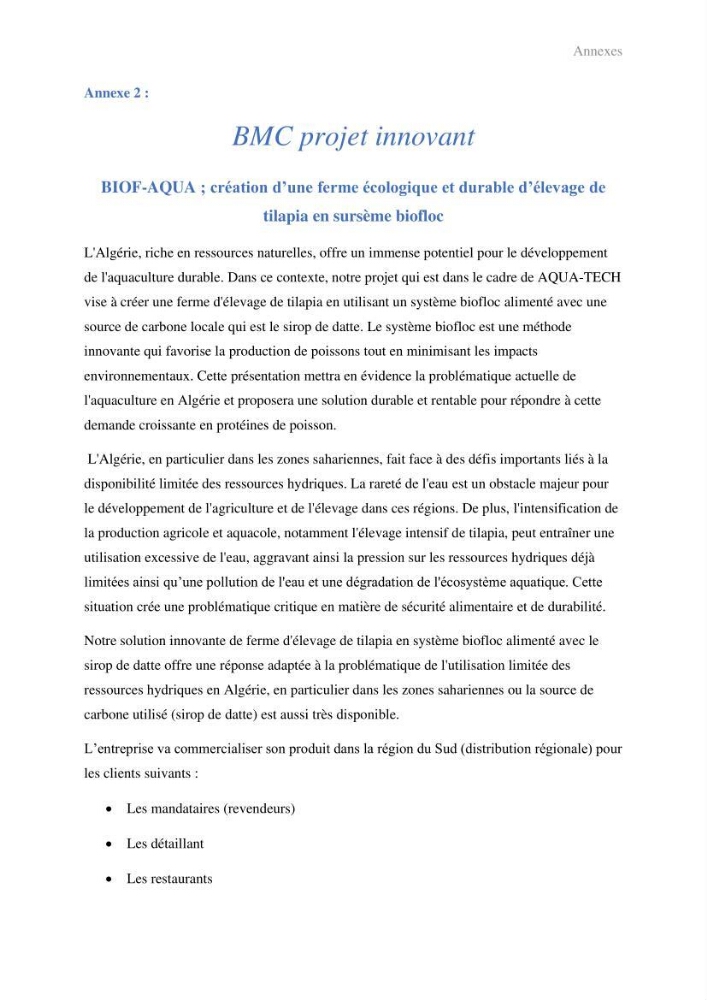 Elevage du Tilapia en système Biofloc effets de différentes sources de carbone sur les paramètres du milieu et les performances zootechniques