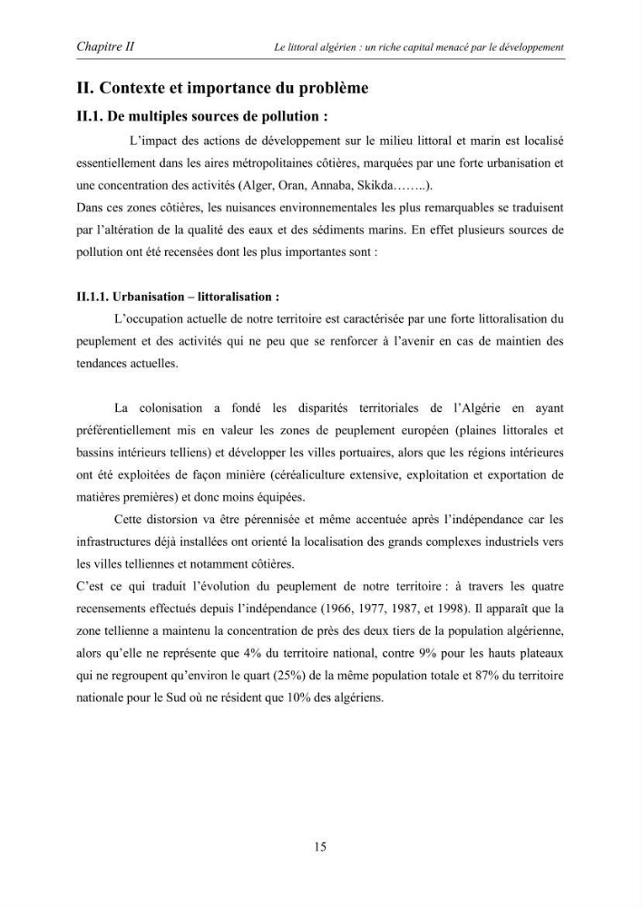 Inventaire des sources terrestres de pollution marine le long du littoral Algérien