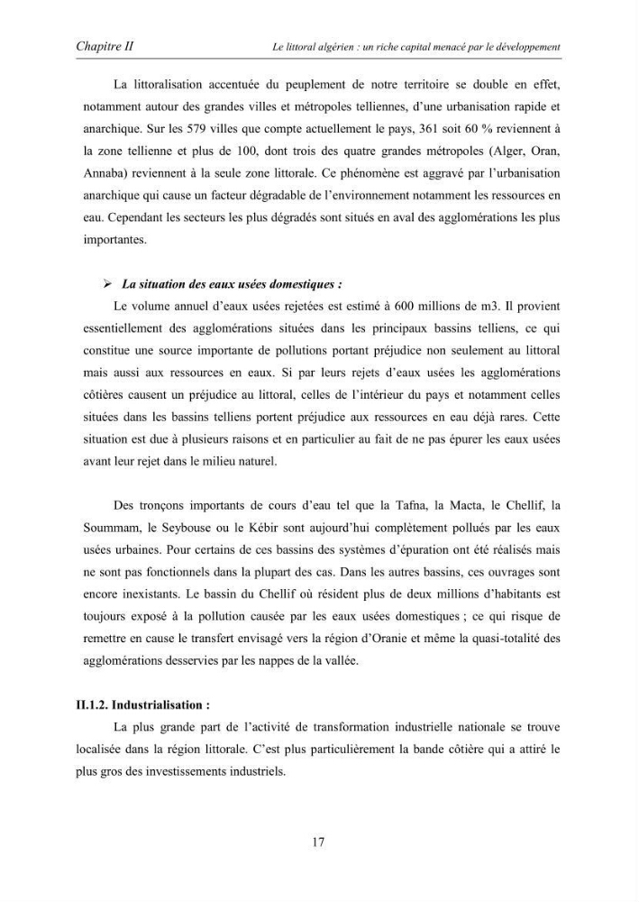 Inventaire des sources terrestres de pollution marine le long du littoral Algérien
