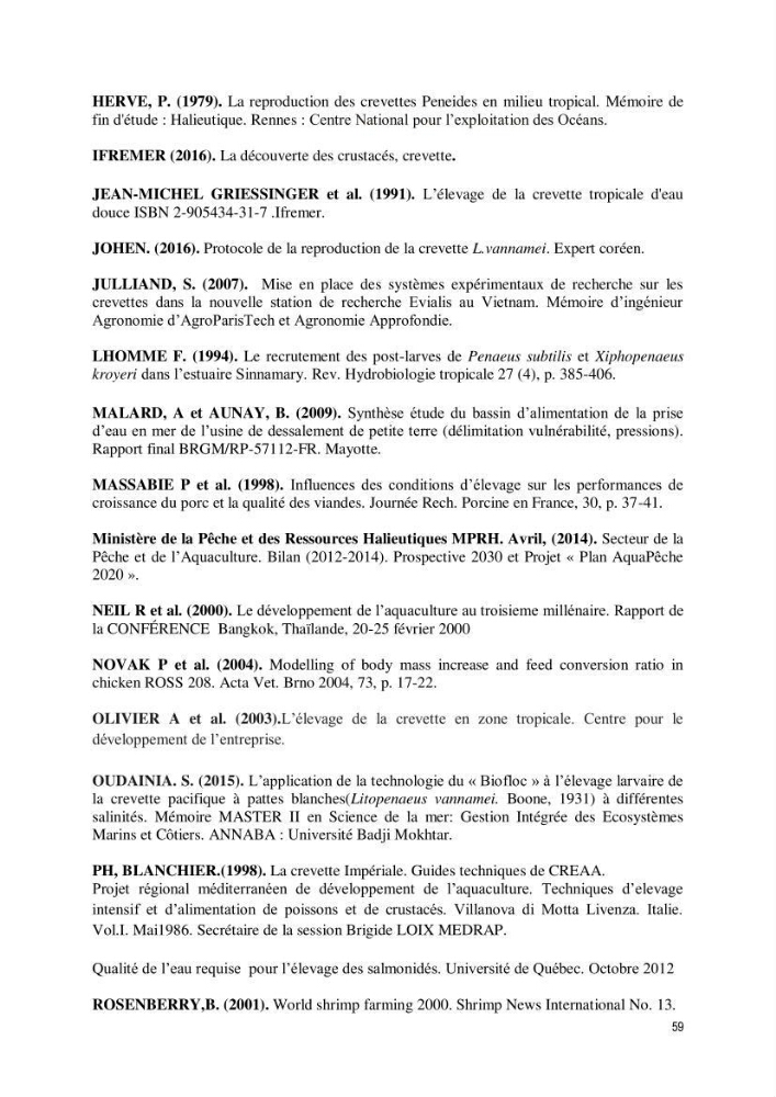 Caracterisation de l\'elevage de la crevette Litopenaeus vannamei ( boone,1931) Ferme Pilote la marsa (Skikda)