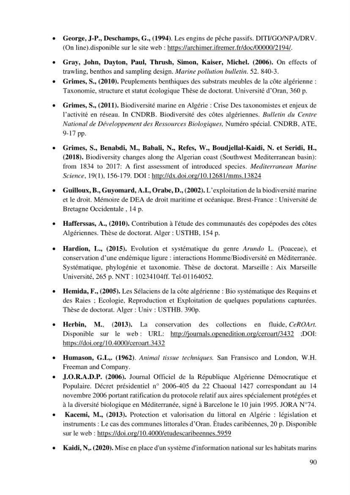 Inventaire et Systématique de quelques Invertébrés et VertébrésMarins de la côte Algérienne
