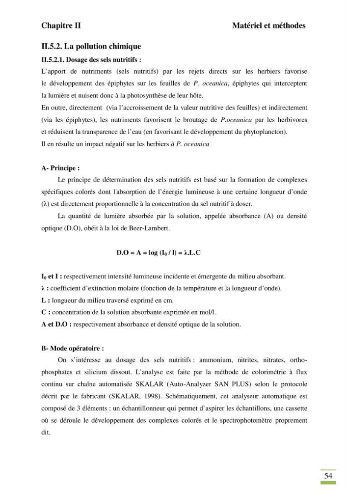 Contribution à l\'étude des paramètres vitaux de l\'herbier à posidonie ( Posidonia oceanica) en relation avec la pollution chimique