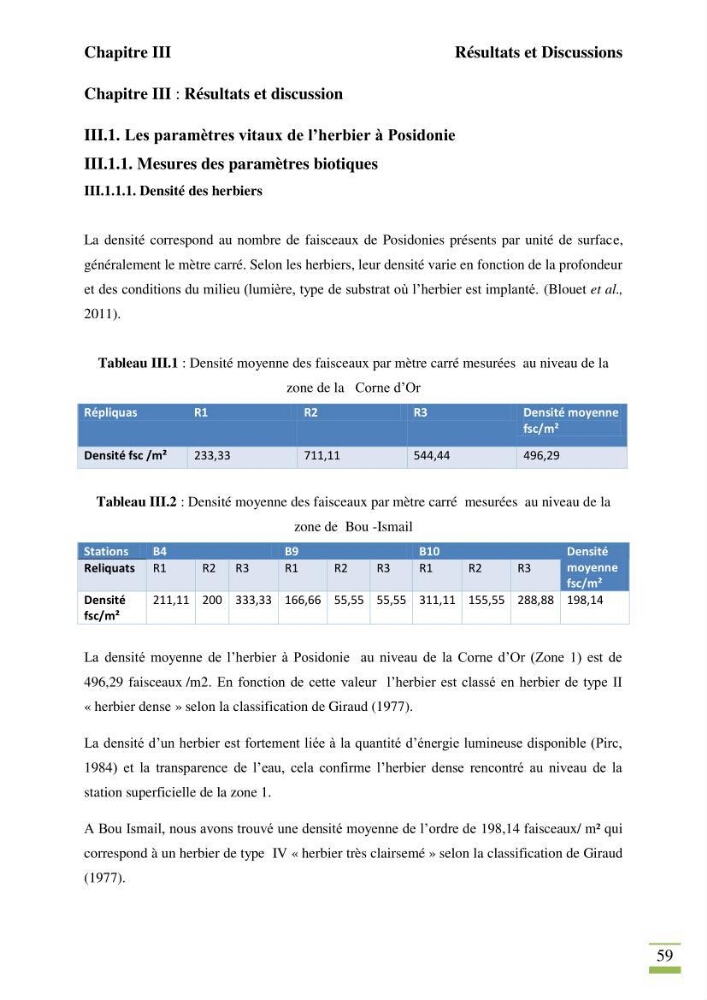Contribution à l\'étude des paramètres vitaux de l\'herbier à posidonie ( Posidonia oceanica) en relation avec la pollution chimique