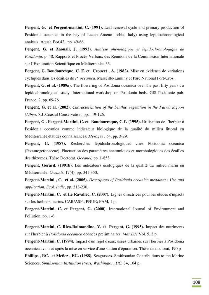 Contribution à l\'étude des paramètres vitaux de l\'herbier à posidonie ( Posidonia oceanica) en relation avec la pollution chimique