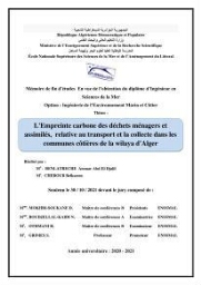 L'Empreinte carbone des déchets ménagers et assimilés, relative au transport et la collecte dans les communes côtières de la wilaya d'Alger
