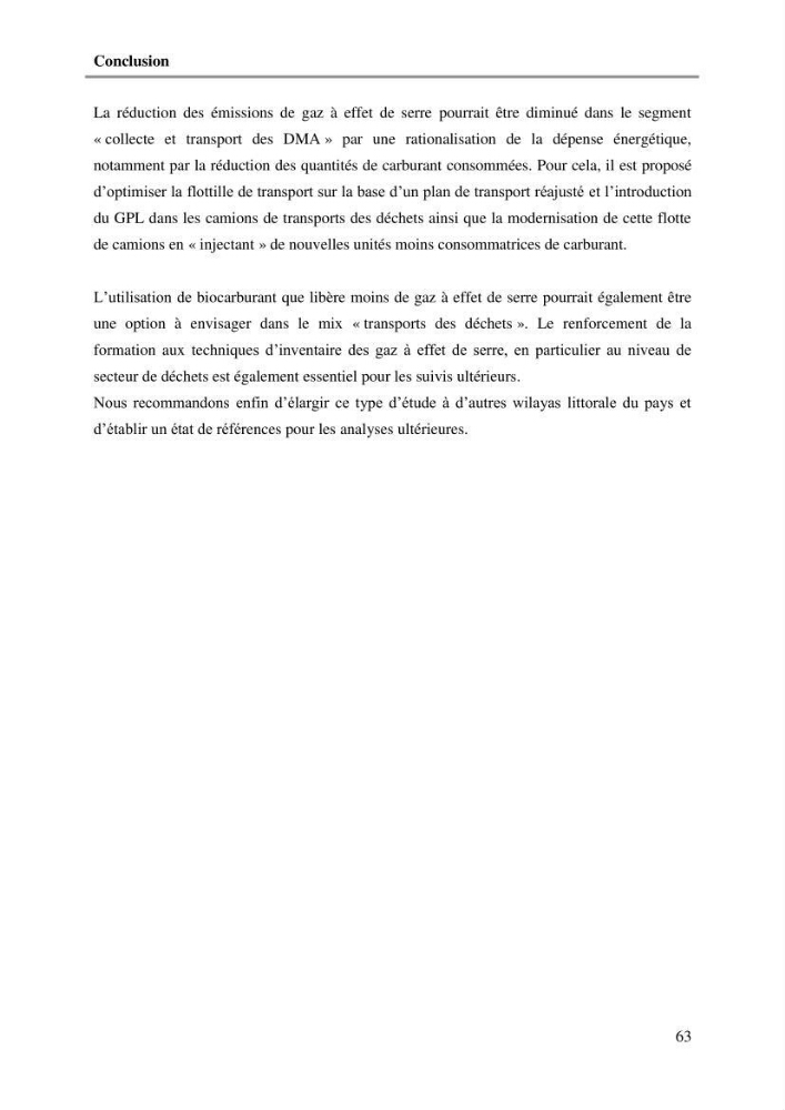 L\'Empreinte carbone des déchets ménagers et assimilés, relative au transport et la collecte dans les communes côtières de la wilaya d\'Alger