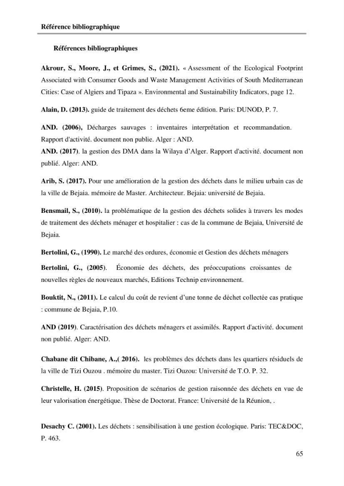 L\'Empreinte carbone des déchets ménagers et assimilés, relative au transport et la collecte dans les communes côtières de la wilaya d\'Alger
