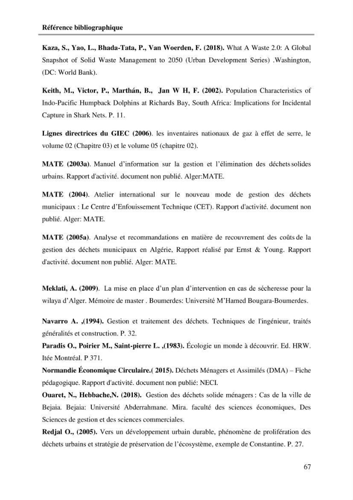 L\'Empreinte carbone des déchets ménagers et assimilés, relative au transport et la collecte dans les communes côtières de la wilaya d\'Alger