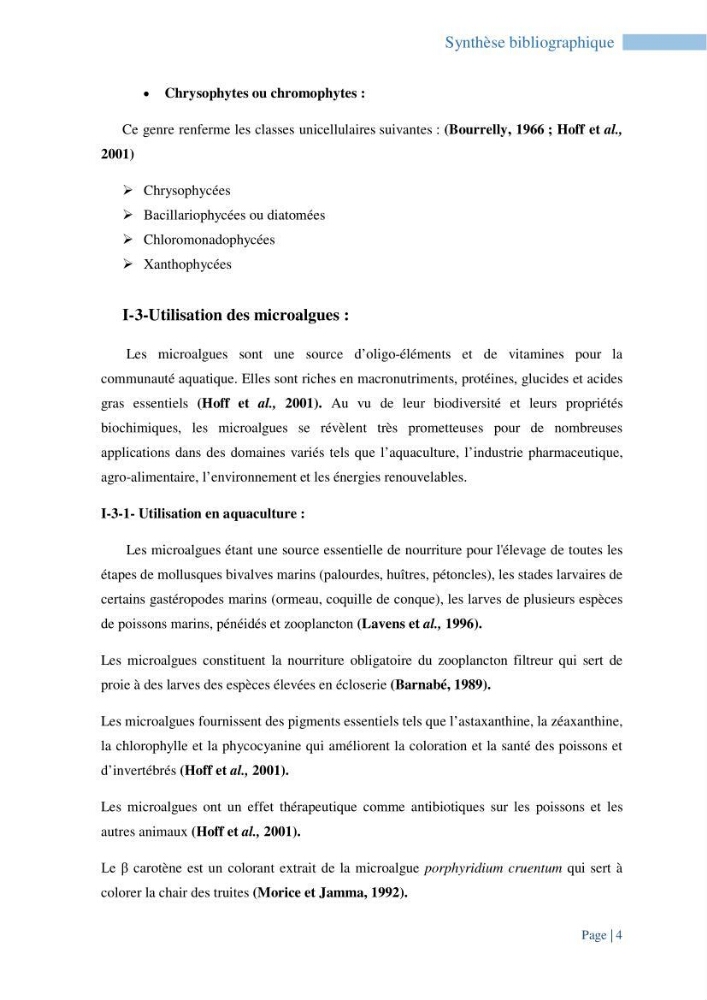 Contribution à la culture des espèces de microalgues d\'eau douce à intérêt aquacole