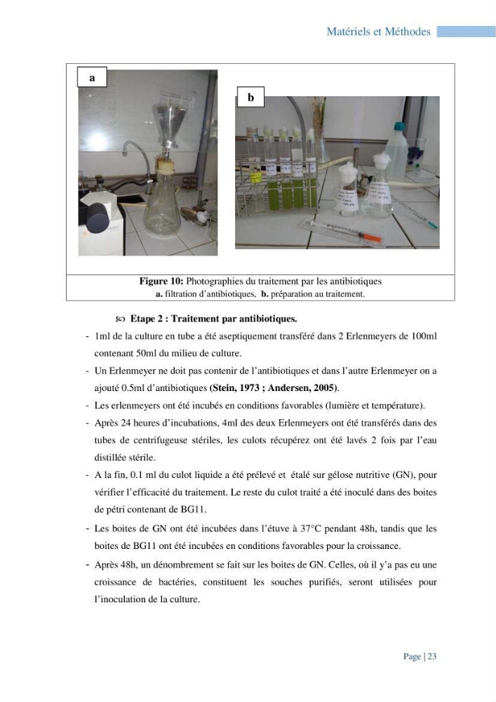 Contribution à la culture des espèces de microalgues d\'eau douce à intérêt aquacole