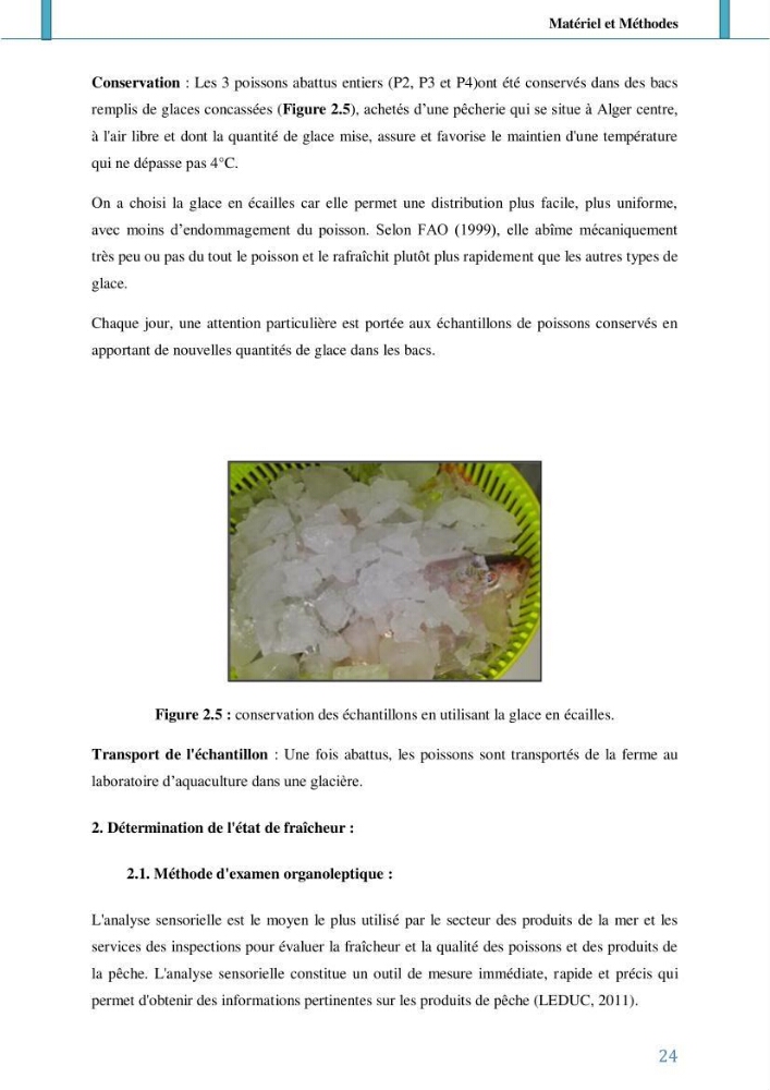 Suivi de l’évaluation de la qualité de fraicheur des poissons d’eau douce et leur valorisation par des procédés traditionnels