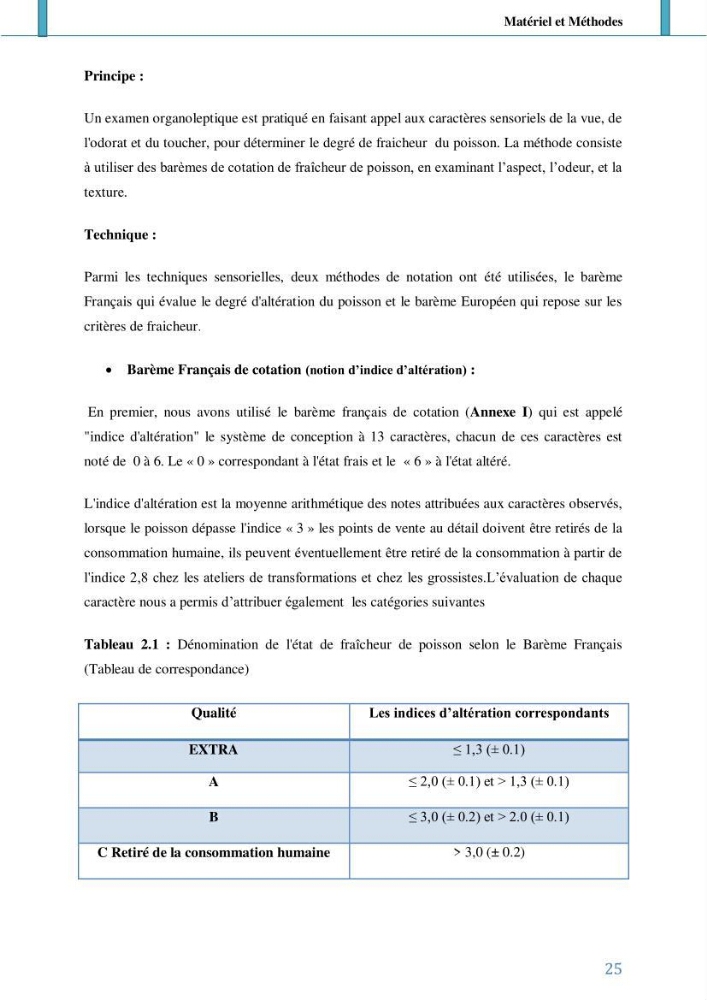 Suivi de l’évaluation de la qualité de fraicheur des poissons d’eau douce et leur valorisation par des procédés traditionnels