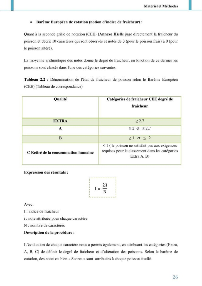 Suivi de l’évaluation de la qualité de fraicheur des poissons d’eau douce et leur valorisation par des procédés traditionnels