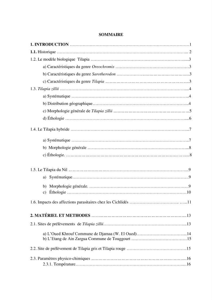 Investigation préliminaire sur la parasitofaune de trois cichlides d\'Algérie