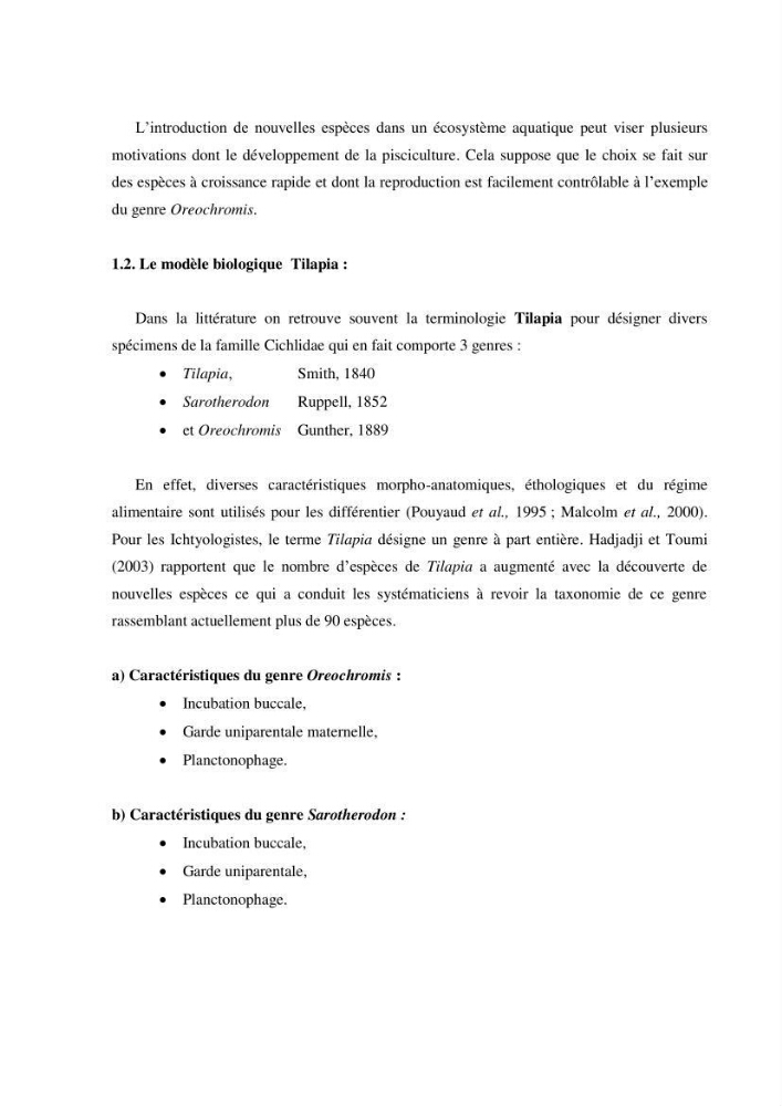 Investigation préliminaire sur la parasitofaune de trois cichlides d\'Algérie